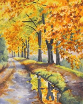 Image of Autumn at Howden Reservoir painting