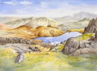 Image of Stickle Tarn, Langdale Pikes painting